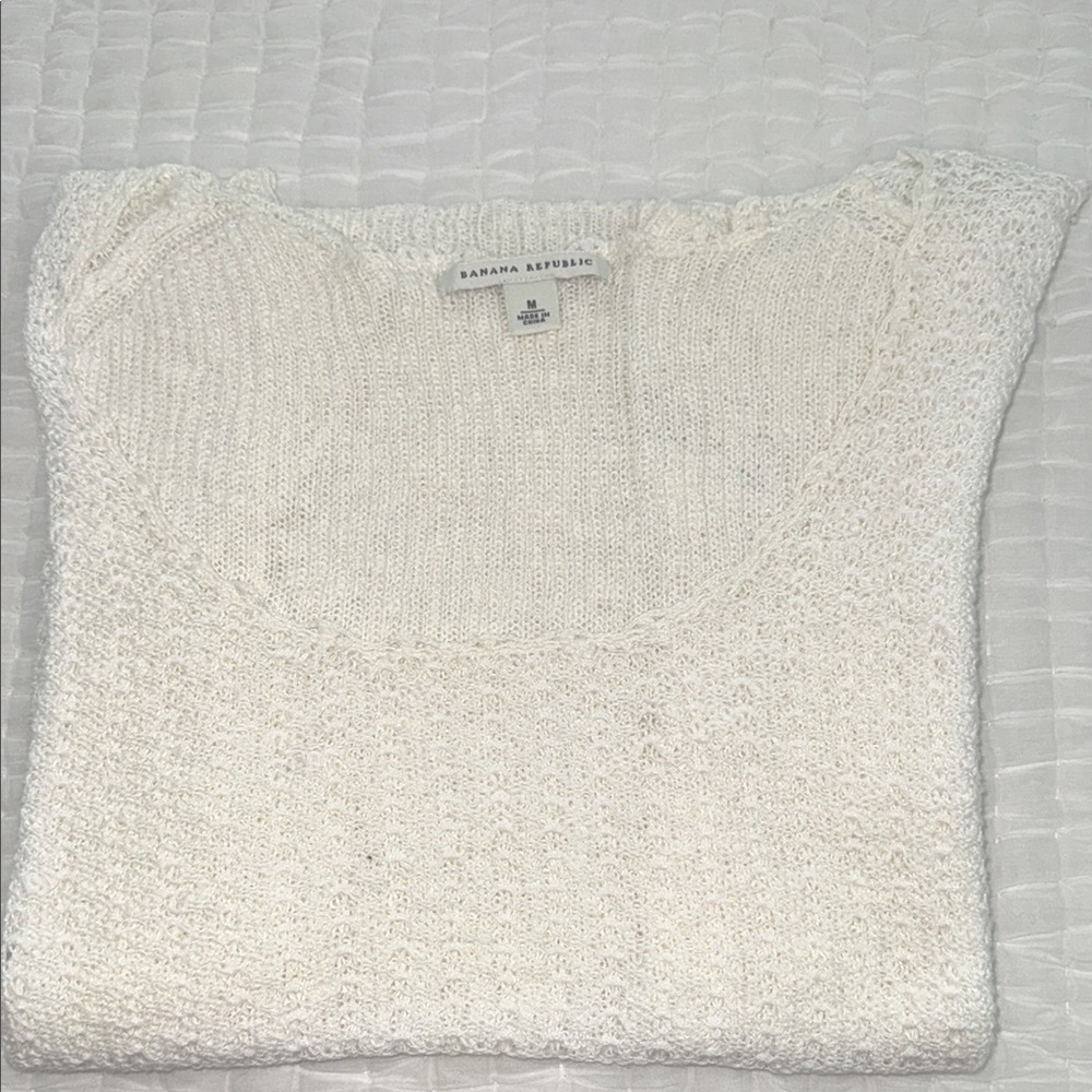 VTG Banana Republic Scoop Neck Knit Cap Sleeve Sweater